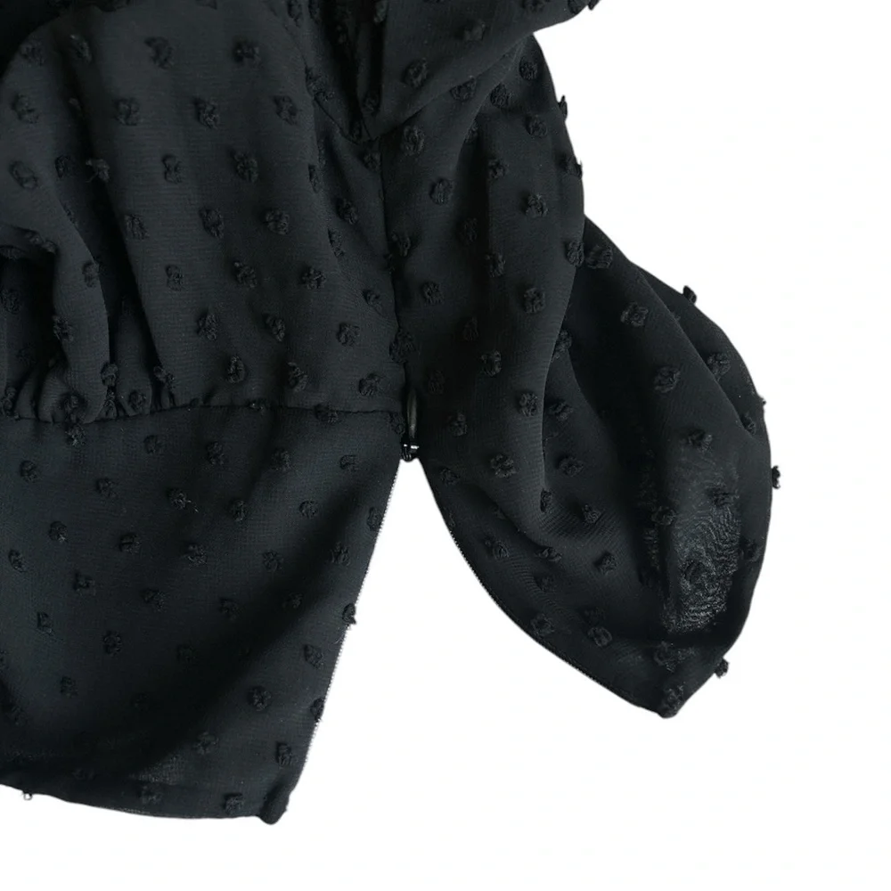 Forever 21 - Sheet Black Cropped Long Sleeve Top